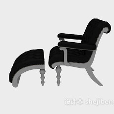 欧式实木单人沙发椅3d模型下载