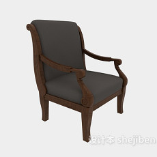 传统实木休闲椅3d模型下载