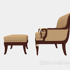 欧式休闲单人沙发3d模型下载