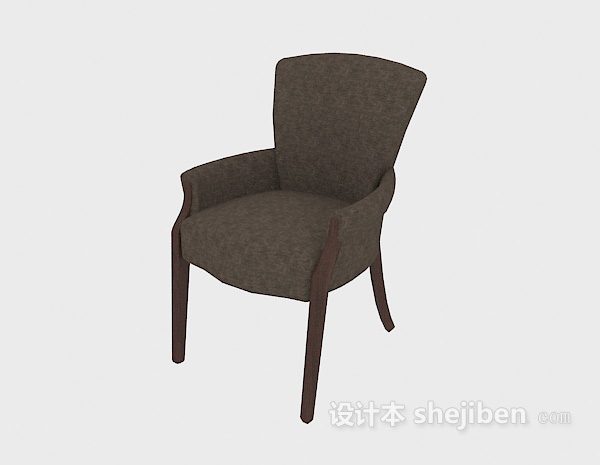 欧式实木扶手椅3d模型下载