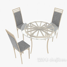 家居餐桌餐椅组合3d模型下载