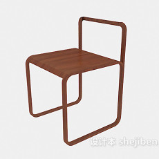 棕色简约休闲椅3d模型下载