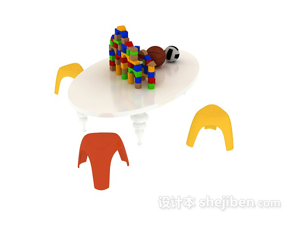 儿童玩具桌椅模型 3d模型下载