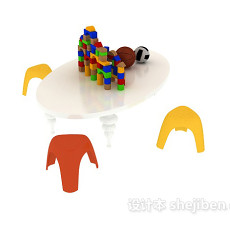 儿童玩具桌椅 3d模型下载