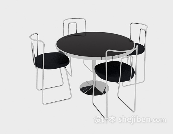 现代风格洽谈桌椅3d模型下载