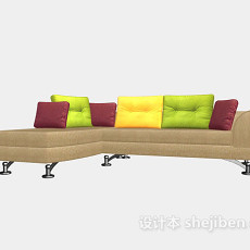 L型多人沙发3d模型下载