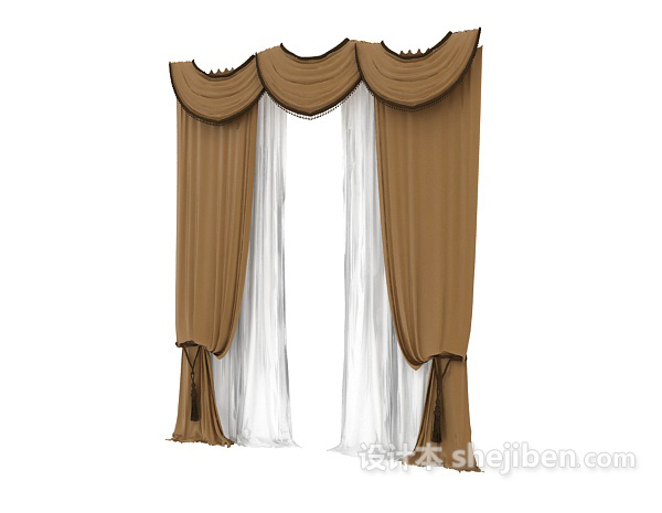 设计本窗帘max窗帘3d模型下载