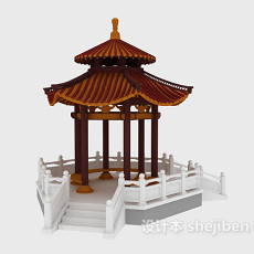景观亭子设计3d模型下载