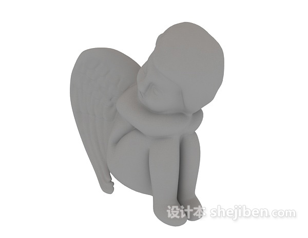 欧式风格天使欧洲雕塑3d模型下载