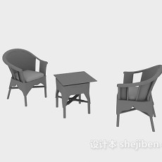 竹编椅子3d模型下载