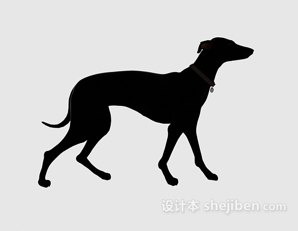 免费黑色狗动物 3d模型下载