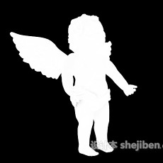 小天使雕塑3d模型下载