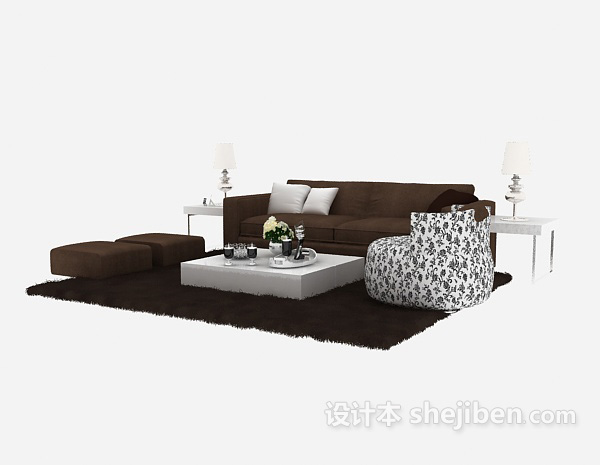 简洁雅致现代中式沙发组合