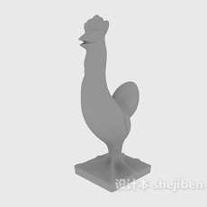小公鸡雕塑3d模型下载