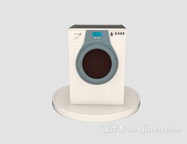 免费白色洗衣机3d模型下载