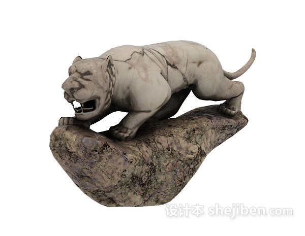 十二生肖的雕塑老虎3d模型下载