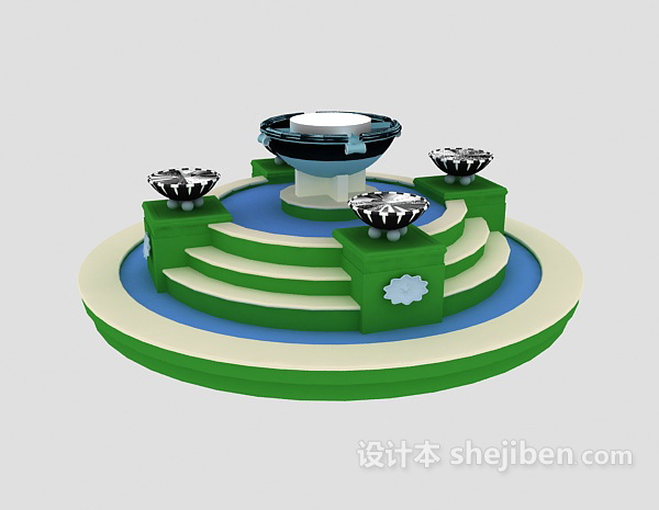 免费景观喷泉3d模型下载