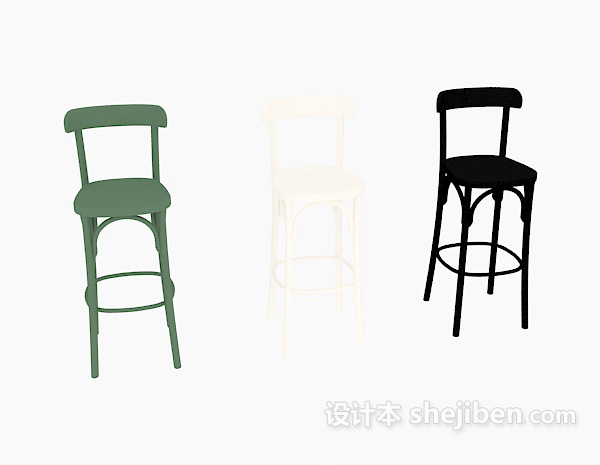 免费吧台椅子3d模型下载