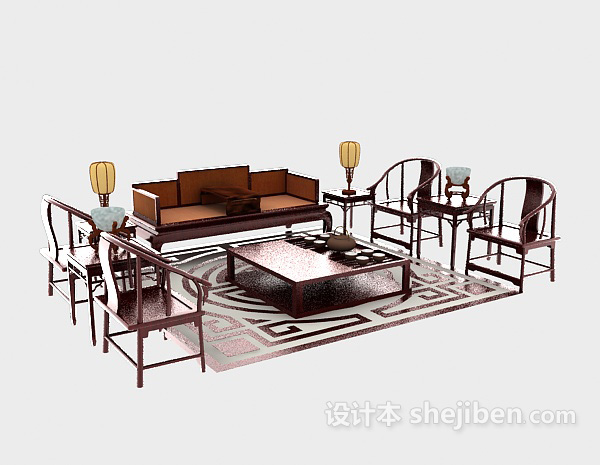 古典中式沙发3D模型