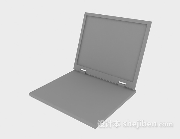 现代风格5台笔记本电脑3d模型下载