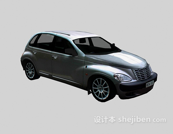 银色小轿车 3d车模型下载