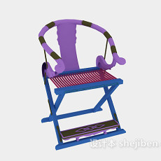 新中式书房椅子家具3d模型下载