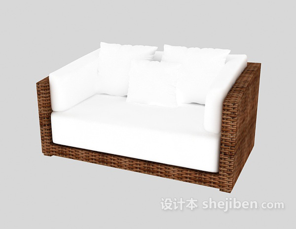 现代风格藤椅沙发3d模型下载