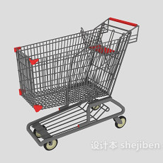 超市购物车-手推车3d模型下载