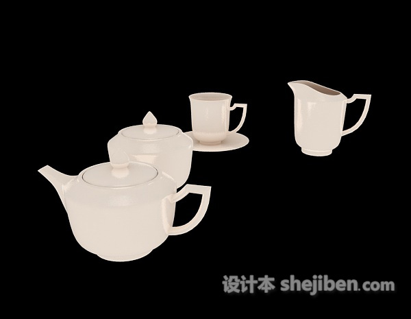 白色经典型茶具