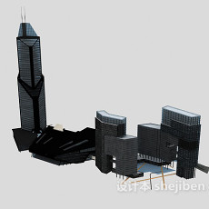 玻璃幕墙高层建筑3d模型下载