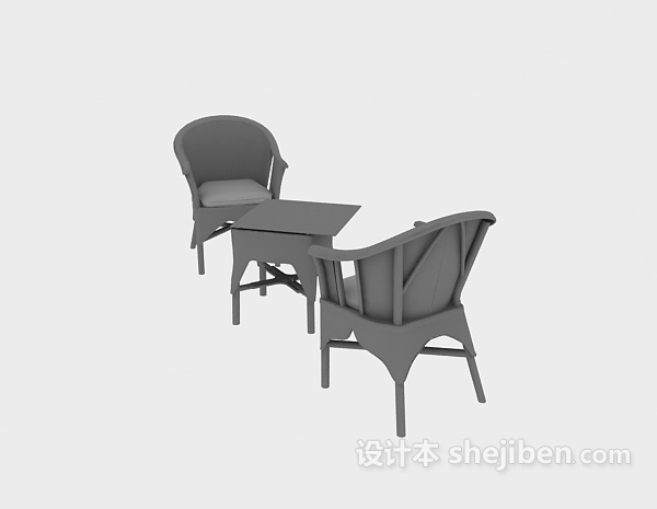 免费竹编椅子3d模型下载