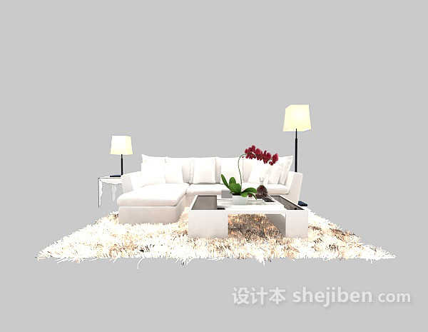 免费简约现代沙发3d模型下载