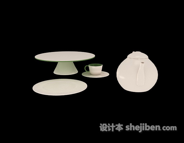 现代风格欧式茶具3d模型下载