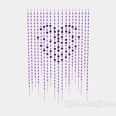 紫色水晶窗帘3d模型下载