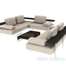 现代转角沙发3d模型下载