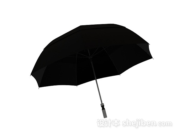 黑色仿紫外线太阳伞3d模型下载