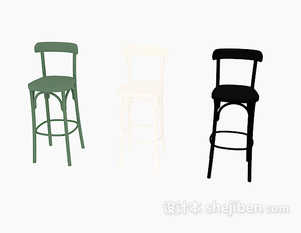 设计本吧台椅子3d模型下载