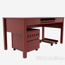 新中式书桌子3d模型下载