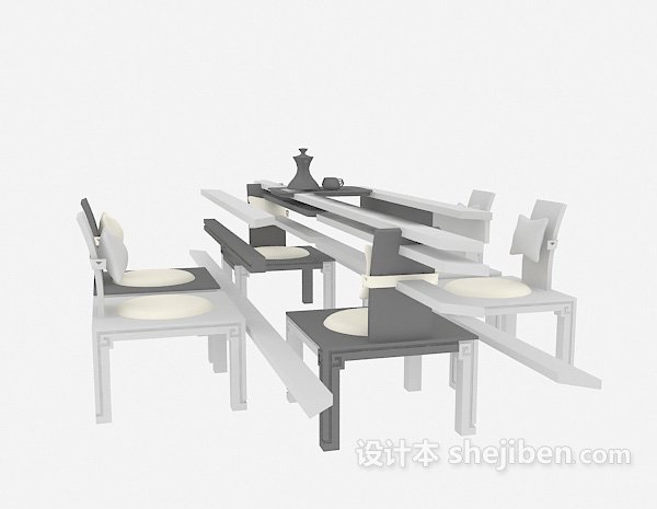 中式桌椅组合家具
