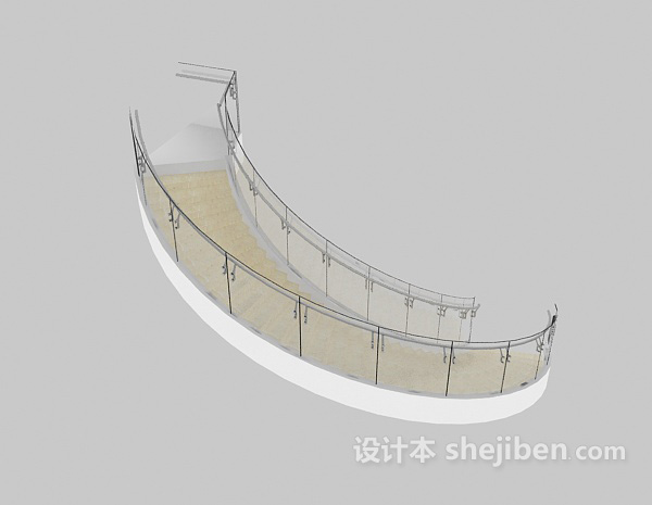 现代风格扶手楼梯3d模型下载