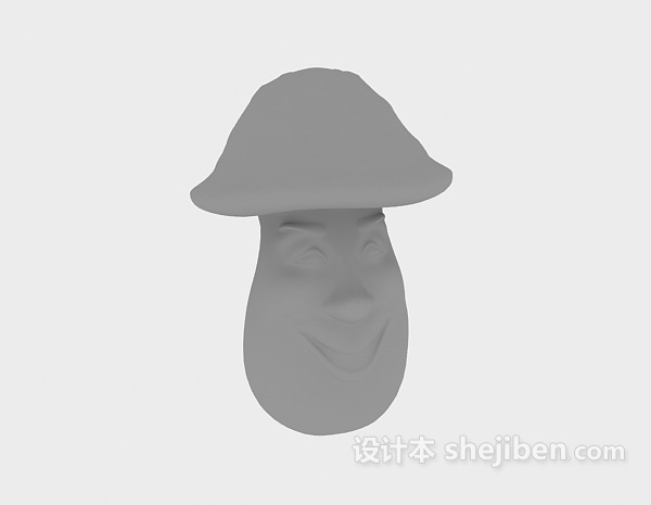 设计本可爱蘑菇头塑料3d模型下载