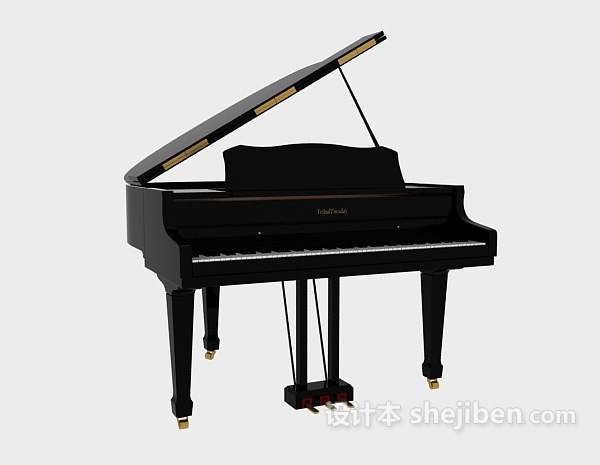 现代风格钢琴43d模型下载