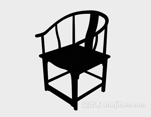 中式风格现代中式圈椅3d模型下载