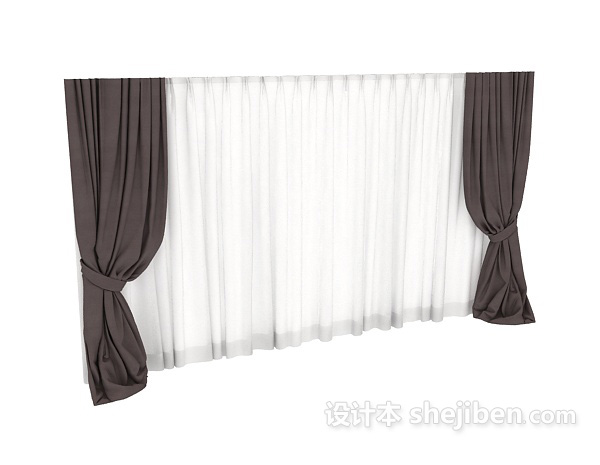 现代窗帘max窗帘3d模型下载