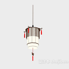 中式灯笼吊灯灯具3d模型下载