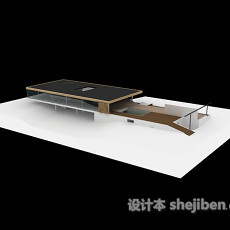 现代简洁造型别墅3d模型下载