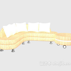 弧形多人沙发3d模型下载