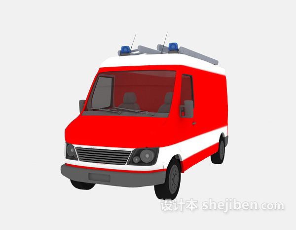 设计本小型消防车3d模型下载