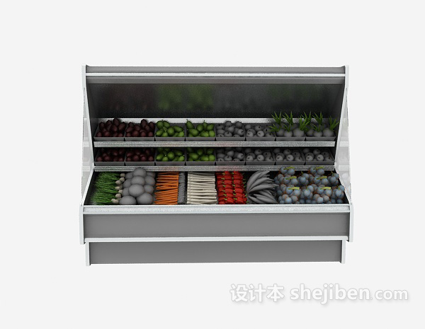 免费超市水果蔬菜货架3d模型下载