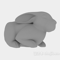 兔子动物雕塑3d模型下载